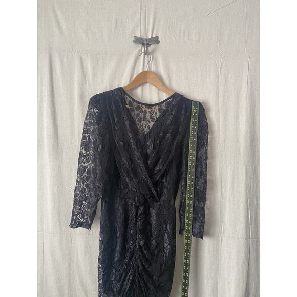Vintage Jay Jacob’s Black Lace Ruched Dress Women Sz 9 Rocker Witchy Whimsigoth - Picture 4 of 13
